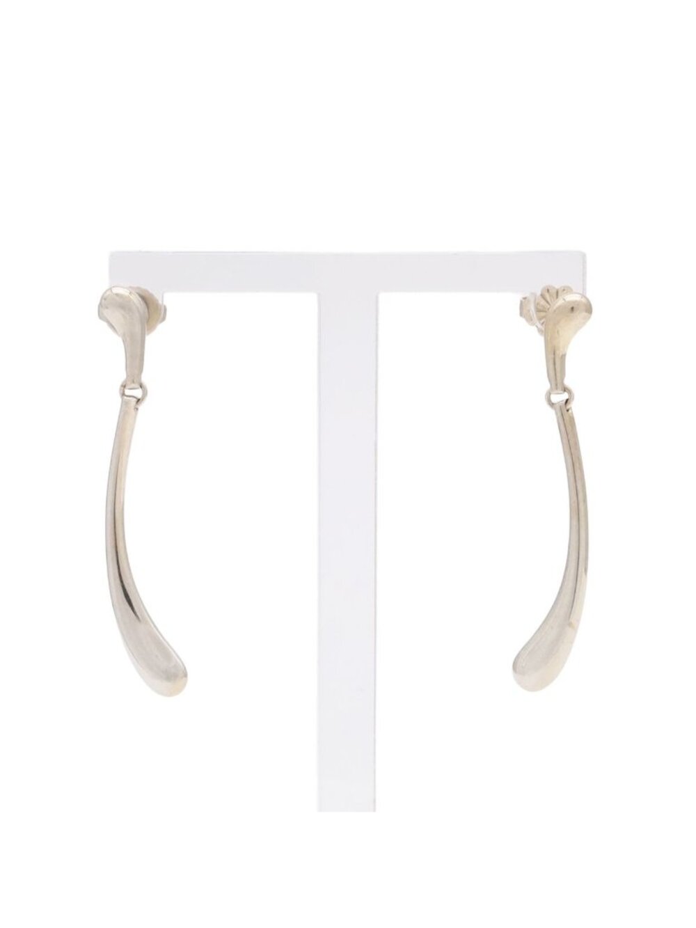Tiffany & Co Elsa Peretti Elongated Teardrop Earrings Silver
